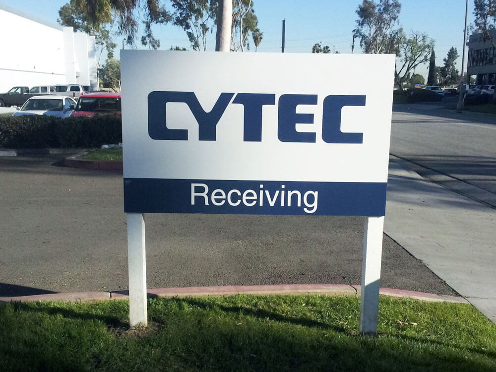 Way-finding directional sign for Cytec by America's Instant Signs