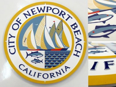 City-of-Newport-Beach-Cast-Aluminum-with-Giclee-Print