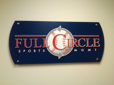 Full-Circle-Sports-Mgmt-Non-glare-clear-acrylic-panel-with-dimensional-acrylic-letters-2