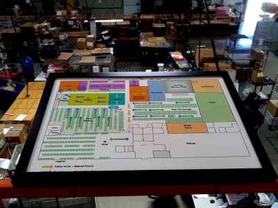 Thales-Warehouse-floor-plan-in-custom-frame-and-mount