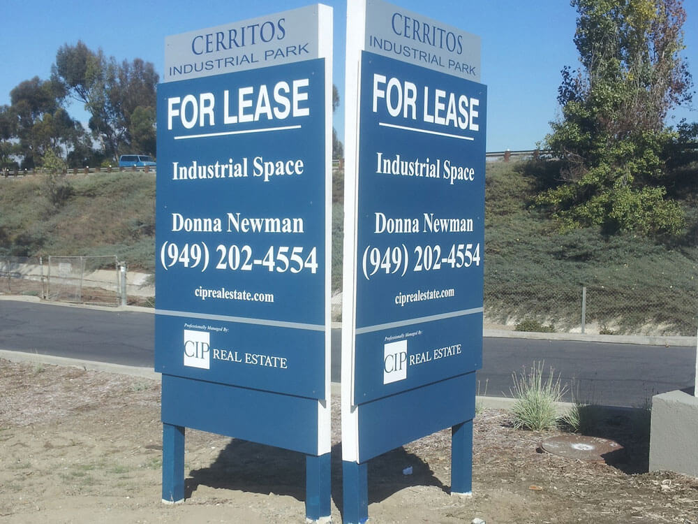 Way-Finding Post and Panel Sign for Cerritos Industrial Park by America's Instant Signs