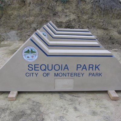 Concrete monument sign